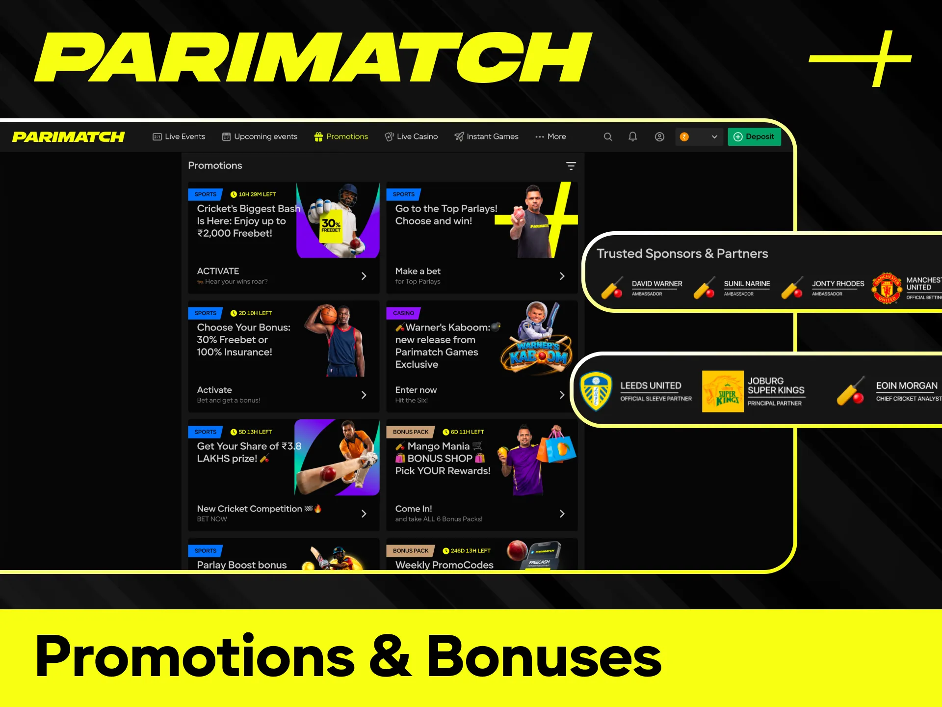 Claim exclusive rewards and special offers inspired by Parimatch Ambassadors.