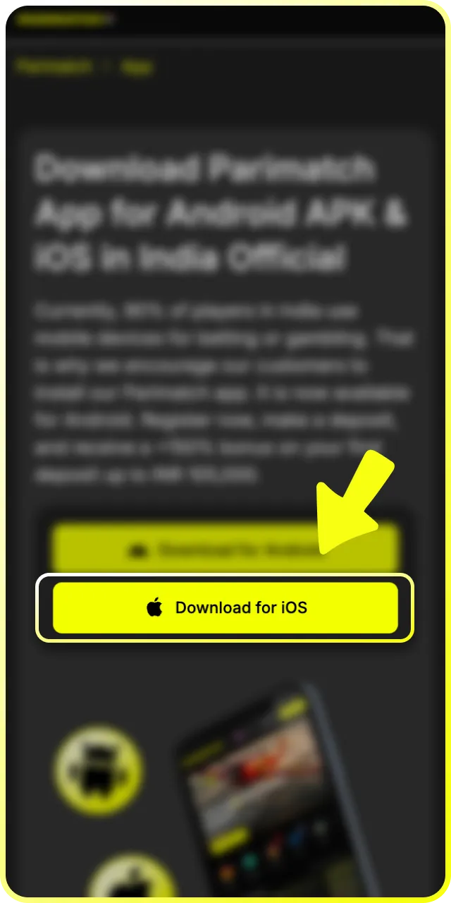 Visit the mobile version of the site through Safari to start the procedure for Apple devices.