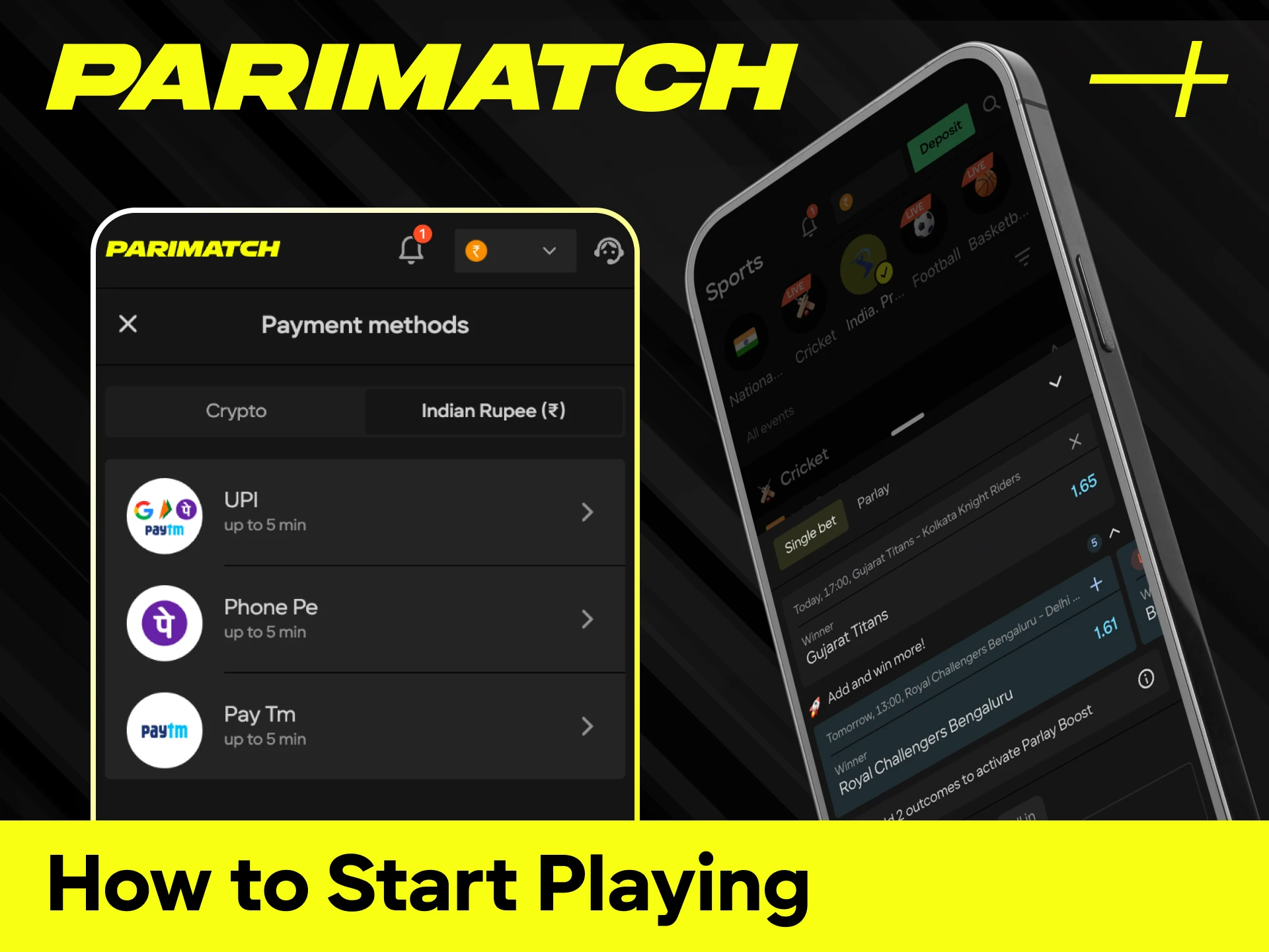 Read the guide on how to start playing with the Parimatch app from your first deposit.