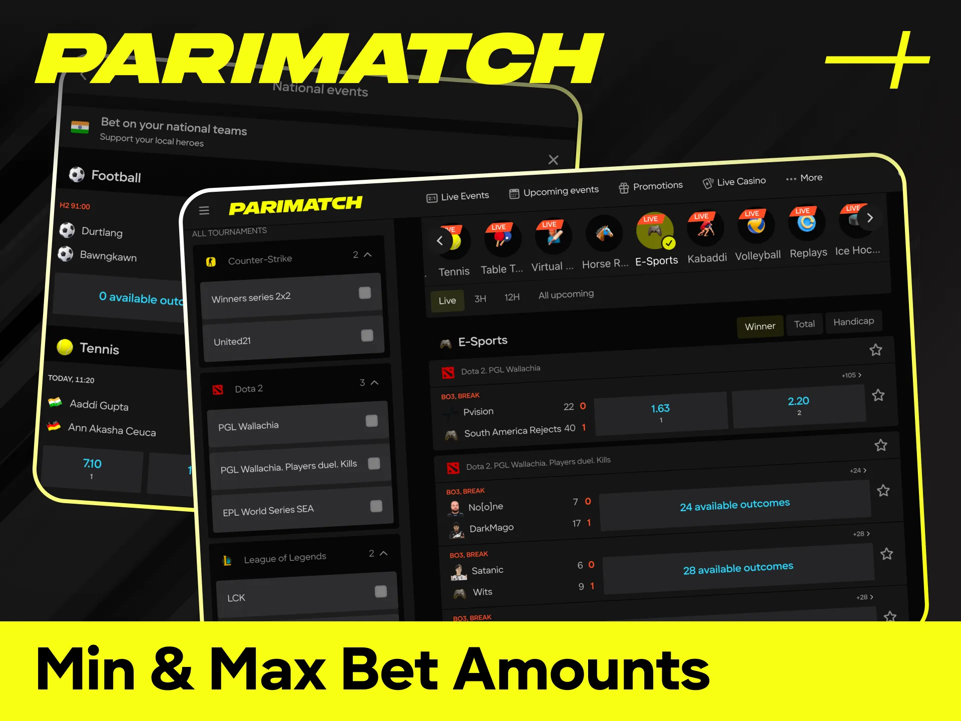 Check the minimum and maximum bet amounts before learning how to bet at Parimatch.