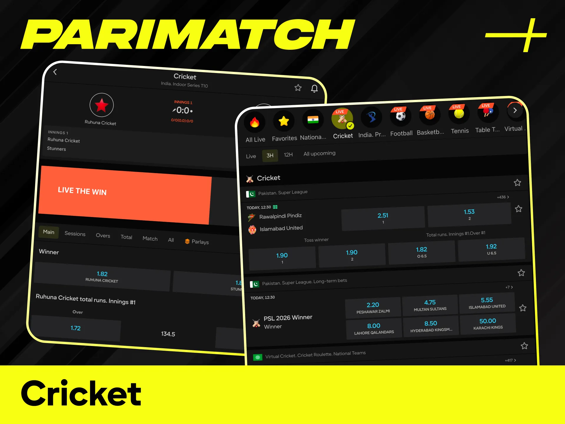 Learn how to bet on cricket and win with top Parimatch odds.