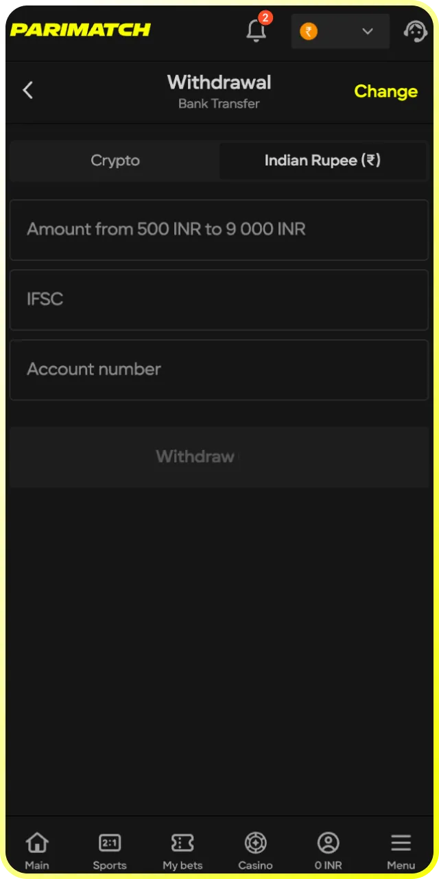 Get your money after the betting process by requesting a Parimatch withdrawal.
