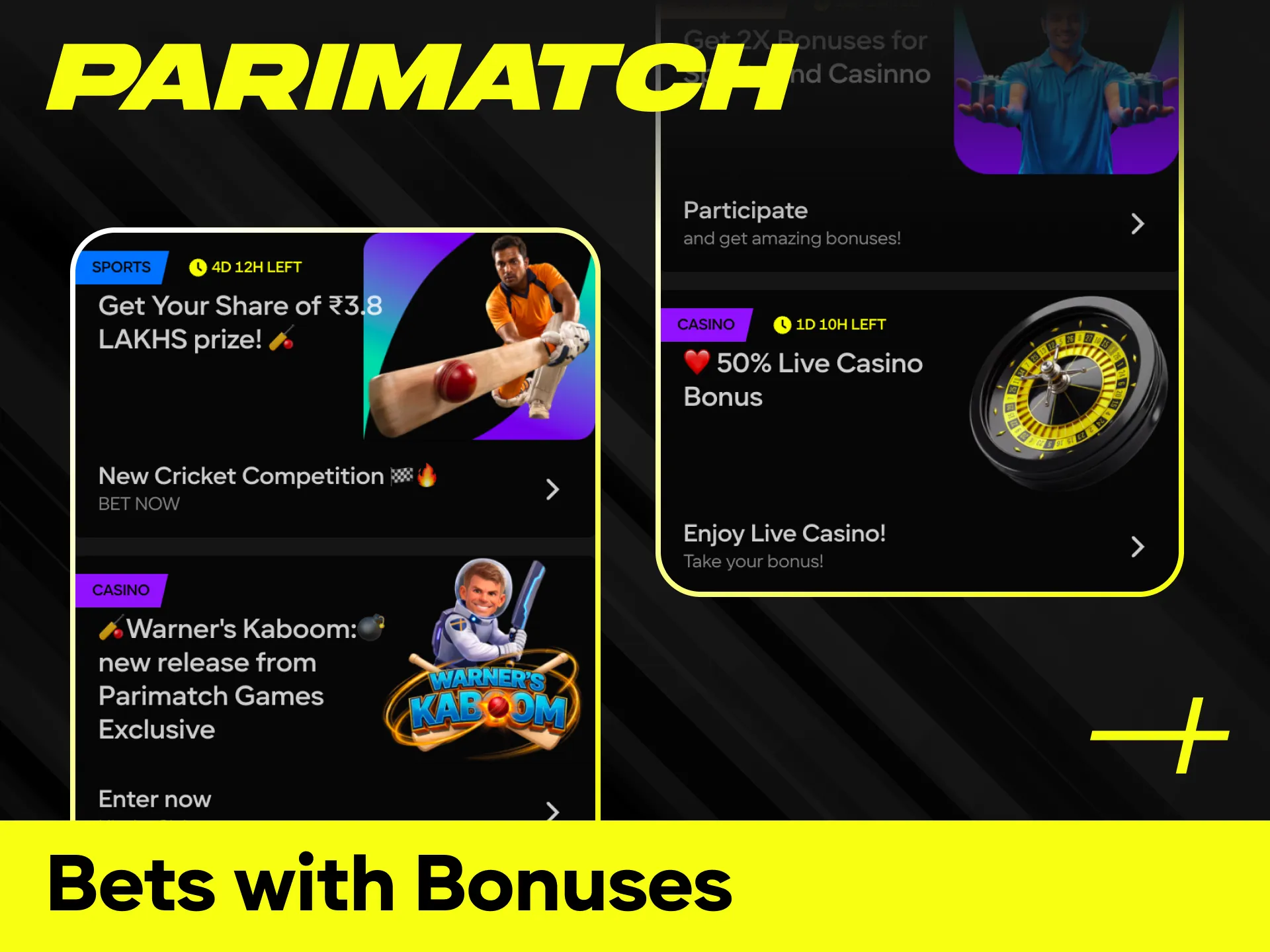 Place smart bets with bonuses to increase your potential Parimatch profit.
