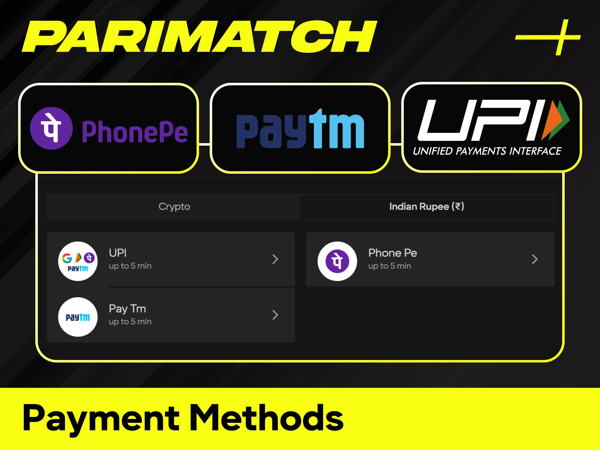 Select a secure payment method for your cricket betting account at Parimatch.