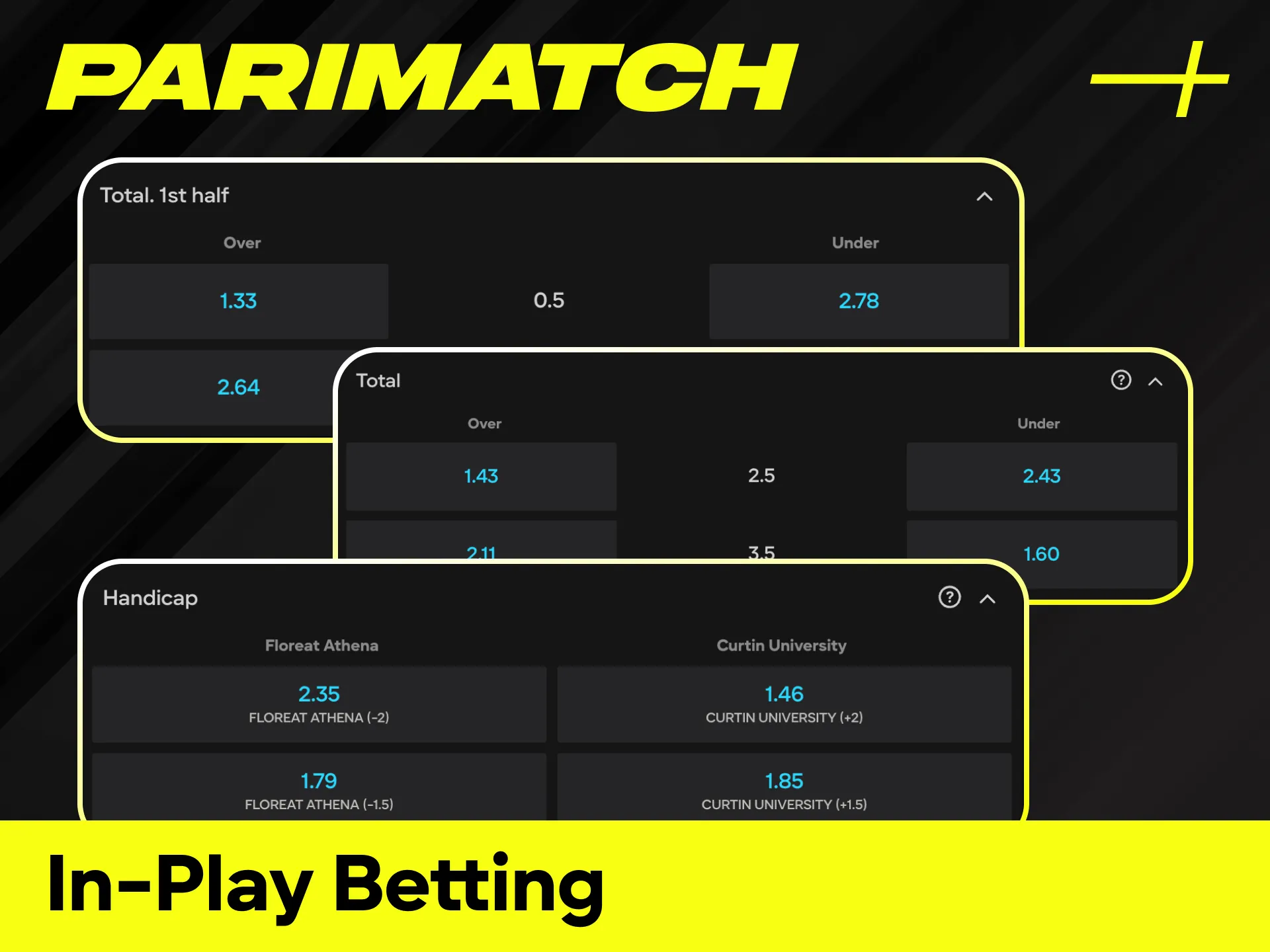 Place dynamic in-play bets during live football betting matches at Parimatch.