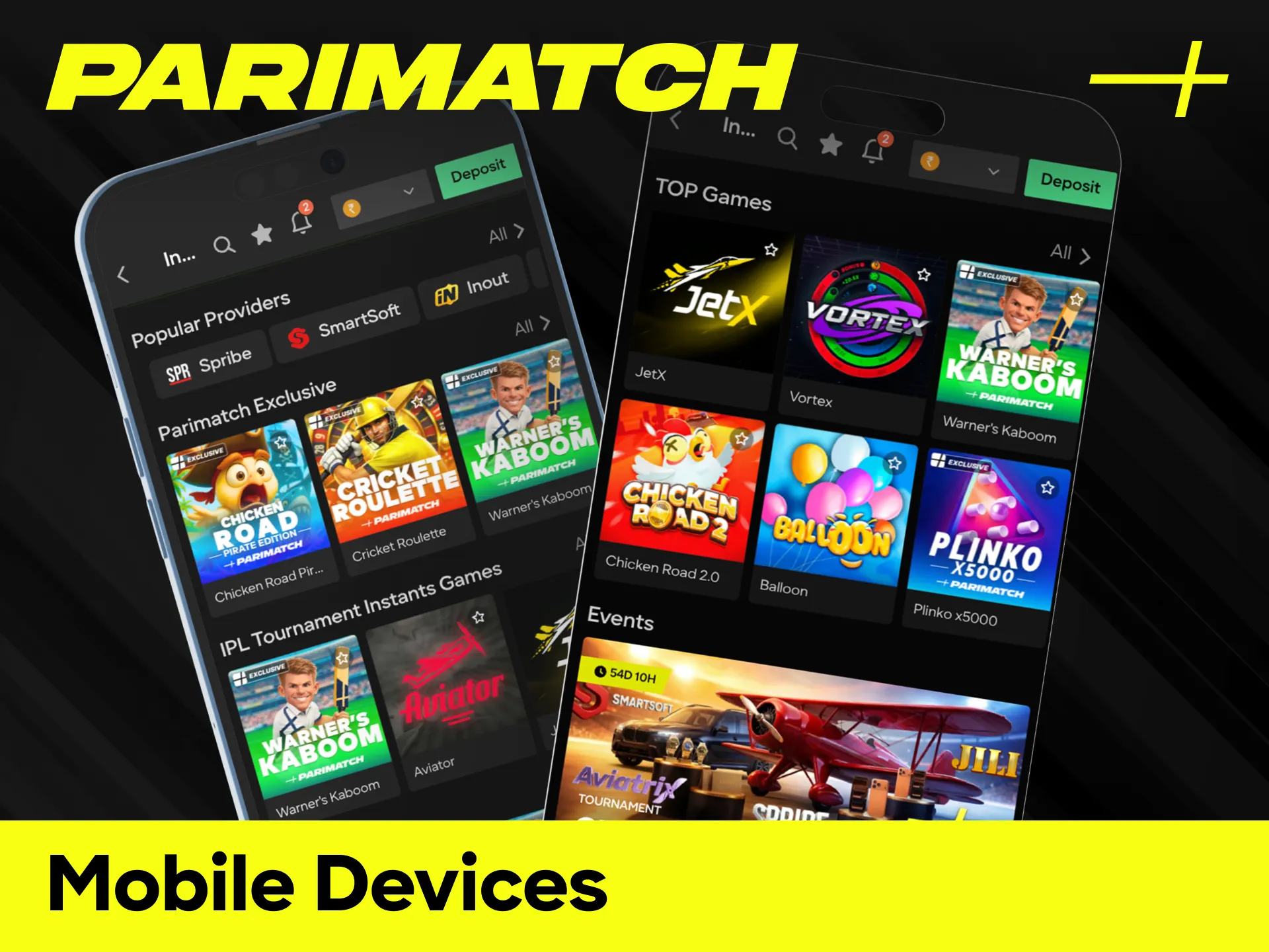 Experience a seamless mobile and app experience while playing Parimatch Instant Games.