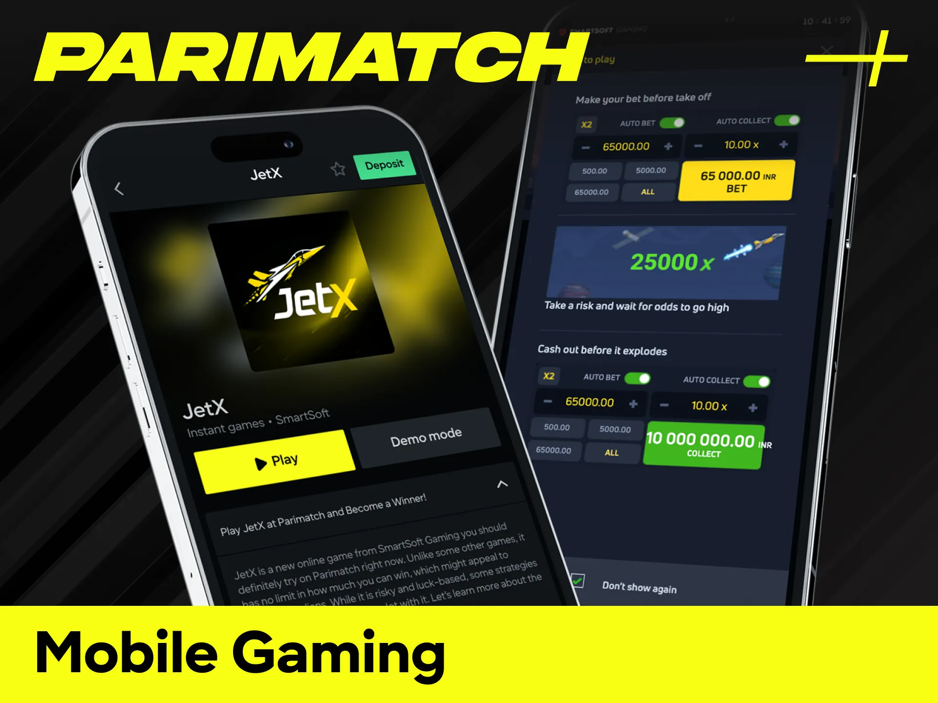 Enjoy seamless mobile gaming with the Parimatch version of JetX.