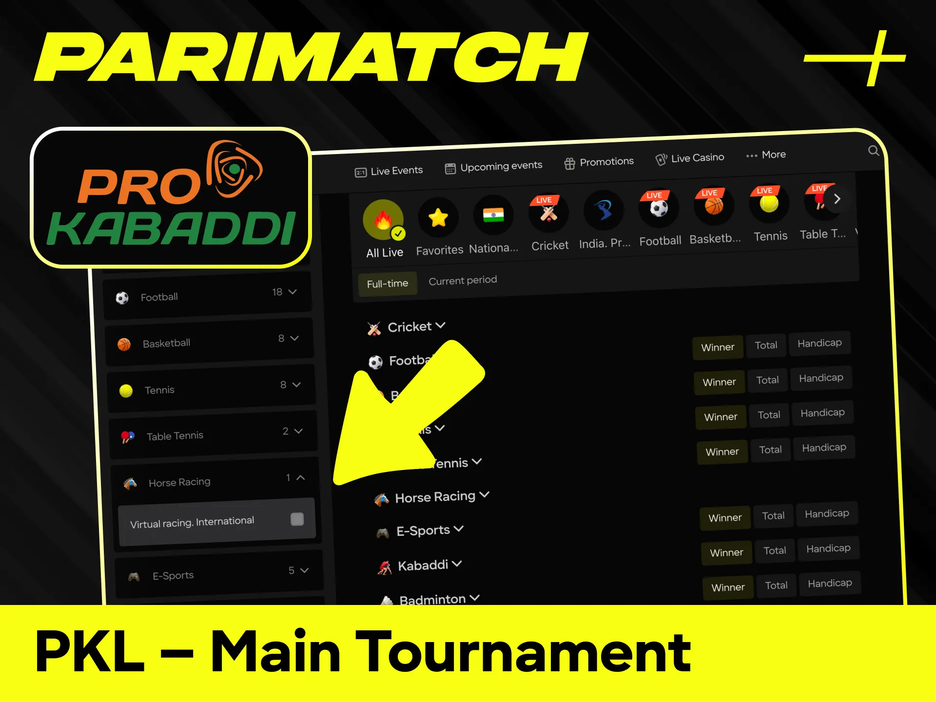 Bet on the prestigious Pro Kabaddi League matches through Parimatch India.