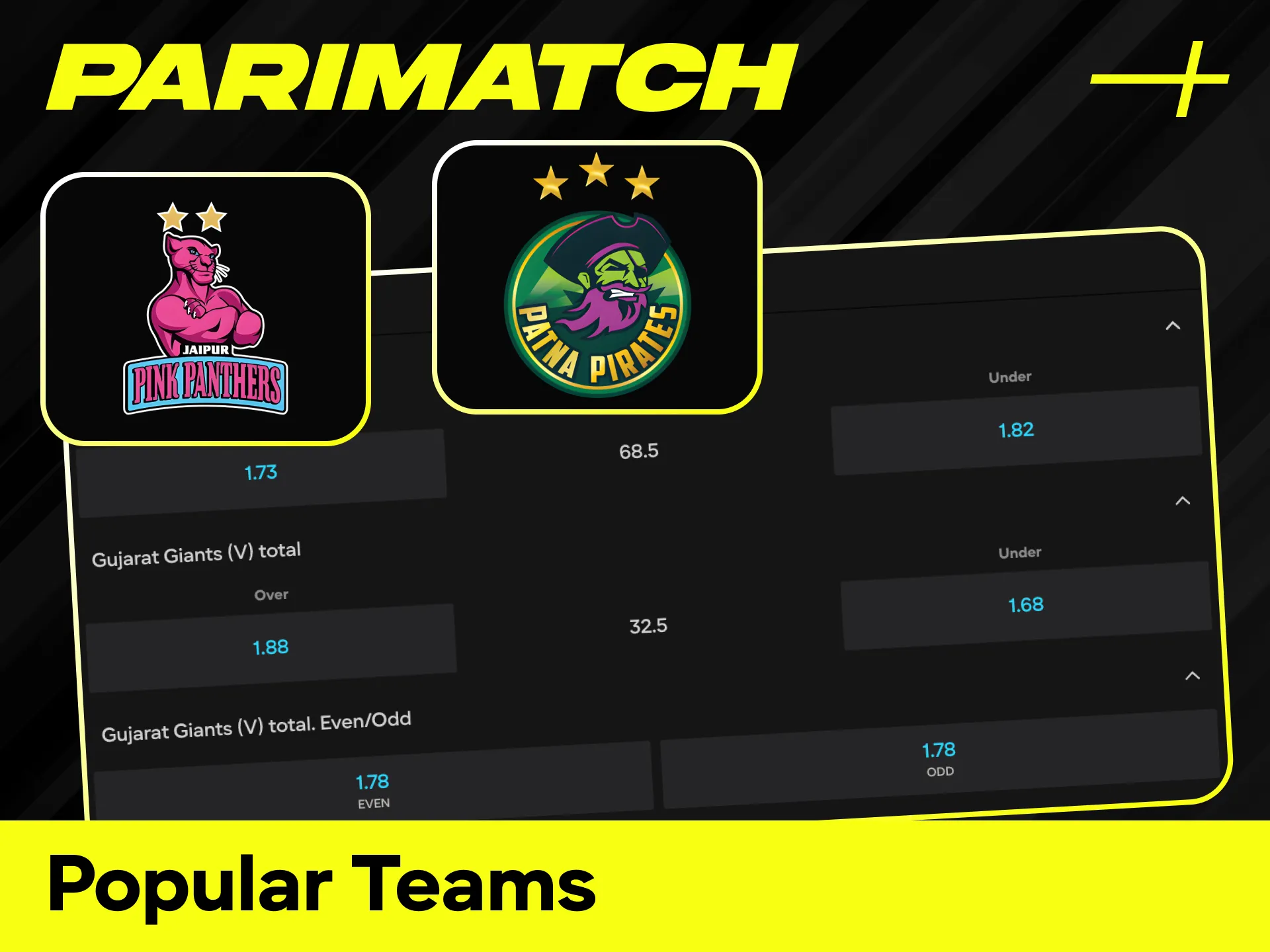 Follow popular teams like Patna Pirates for successful Kabaddi betting at Parimatch.