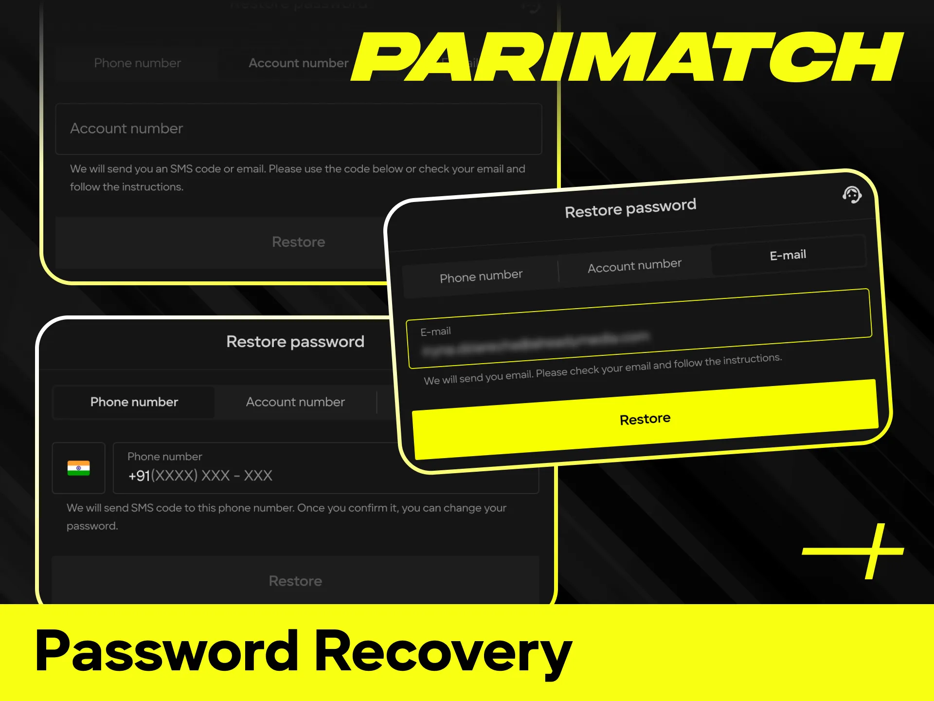 Reset your credentials quickly using the Parimatch password recovery feature.