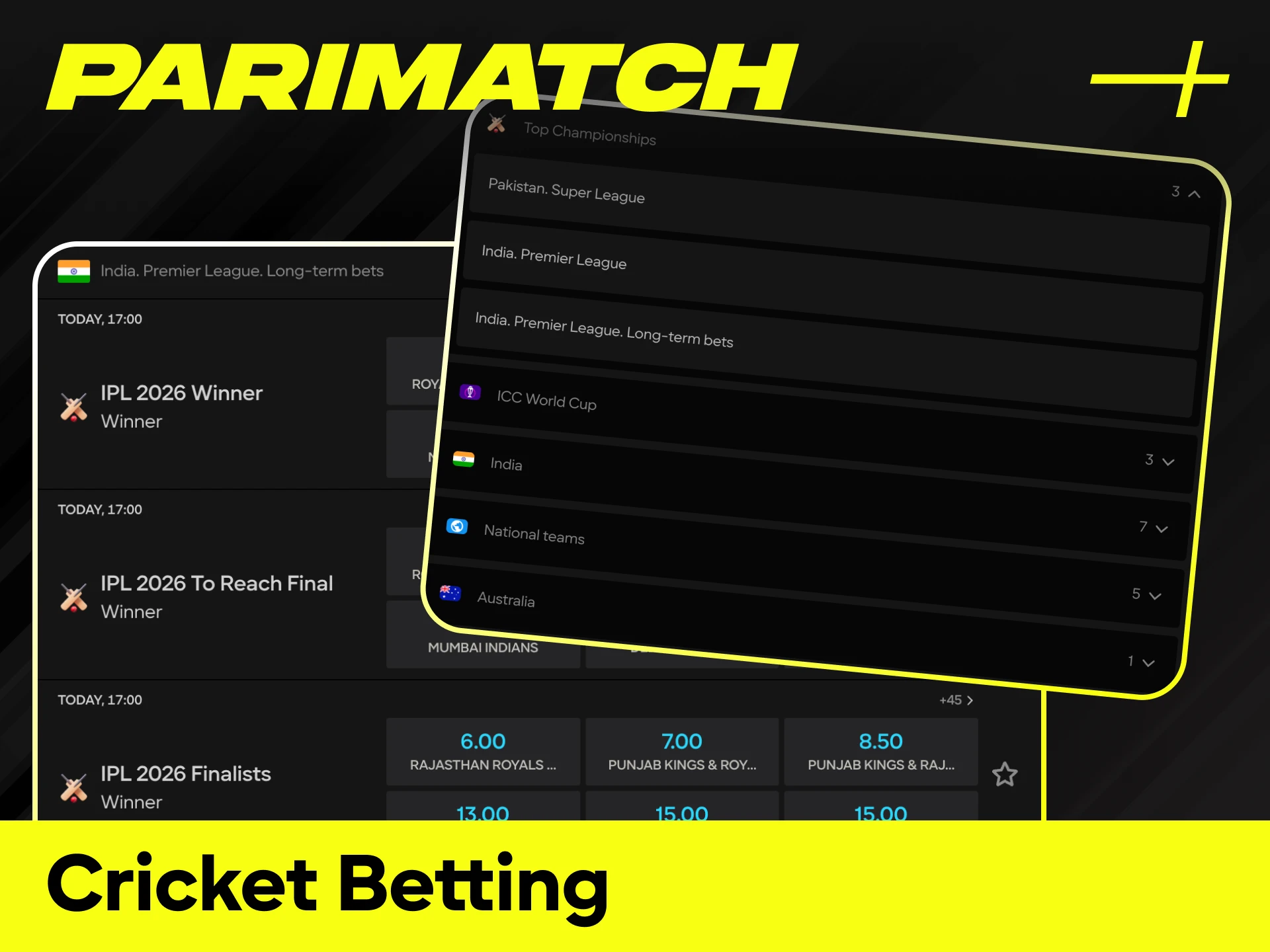 Dive into world-class cricket betting with the best odds on IPL and international matches.