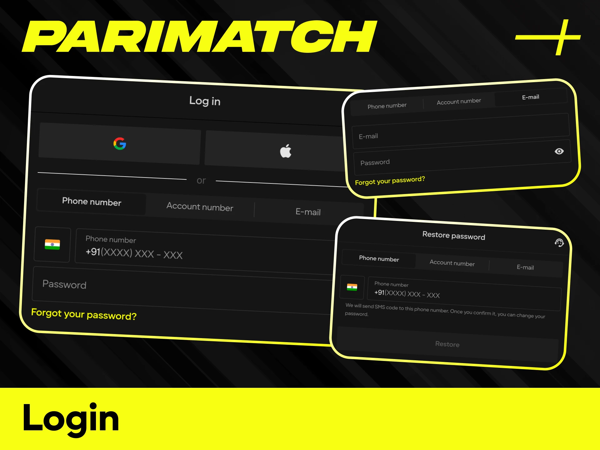 Access your profile instantly via the secure Parimatch login page on any device.