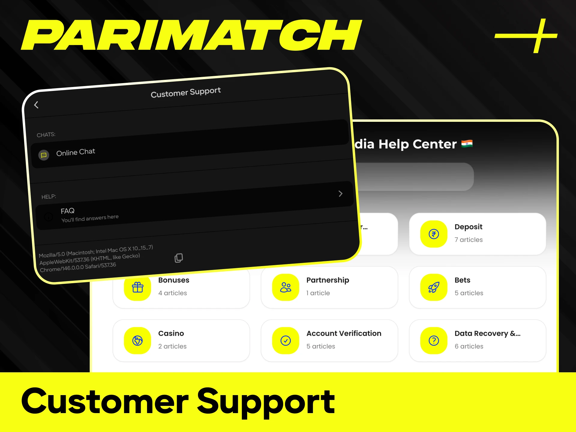 Get instant assistance from the 24/7 customer support team via chat and WhatsApp.