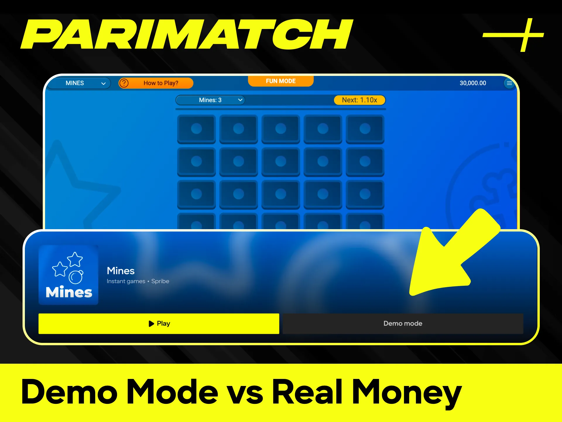Compare the Mines game demo mode with real money betting sessions.