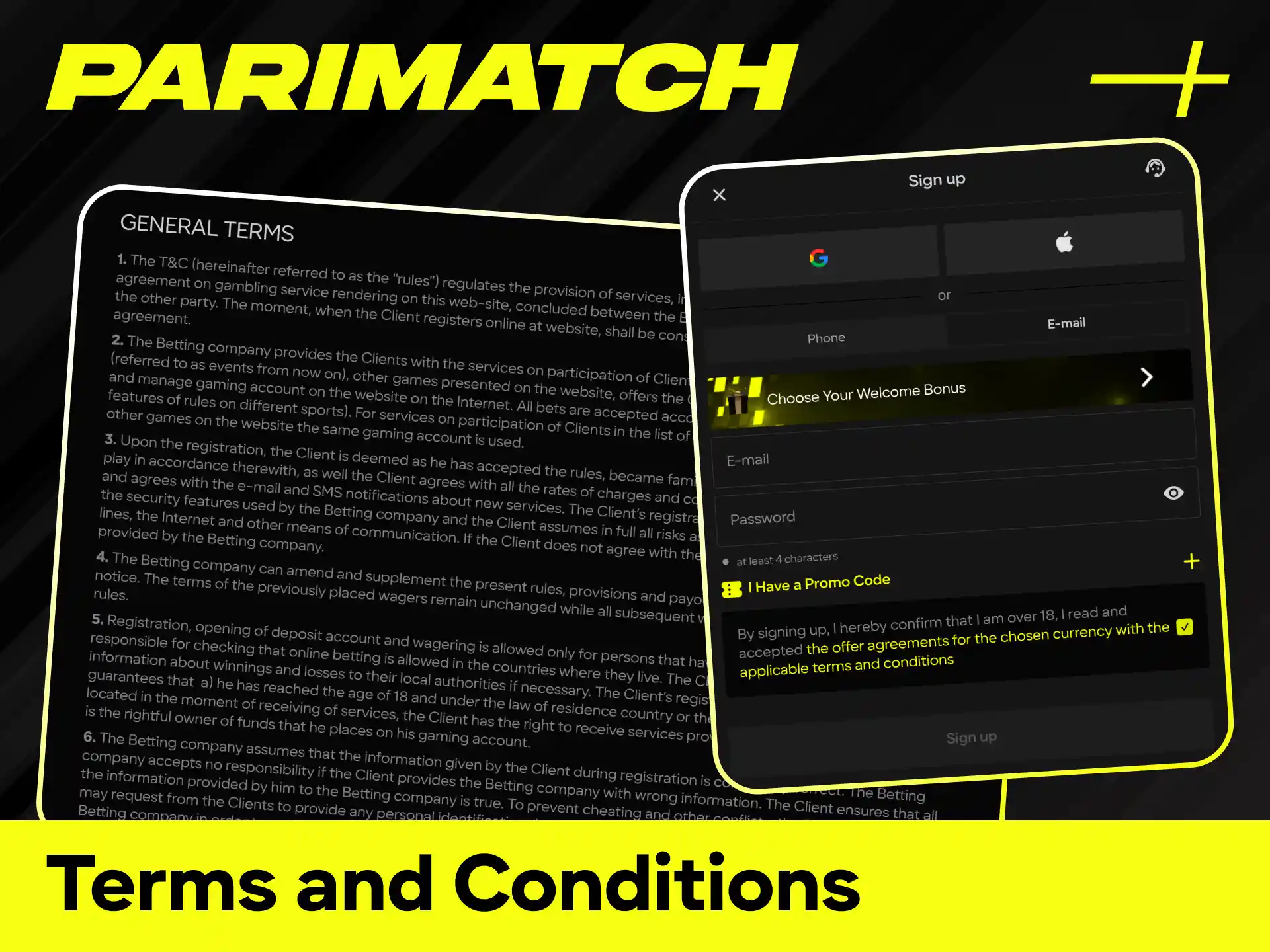 Strictly follow the one account per person rule to avoid Parimatch profile suspension.