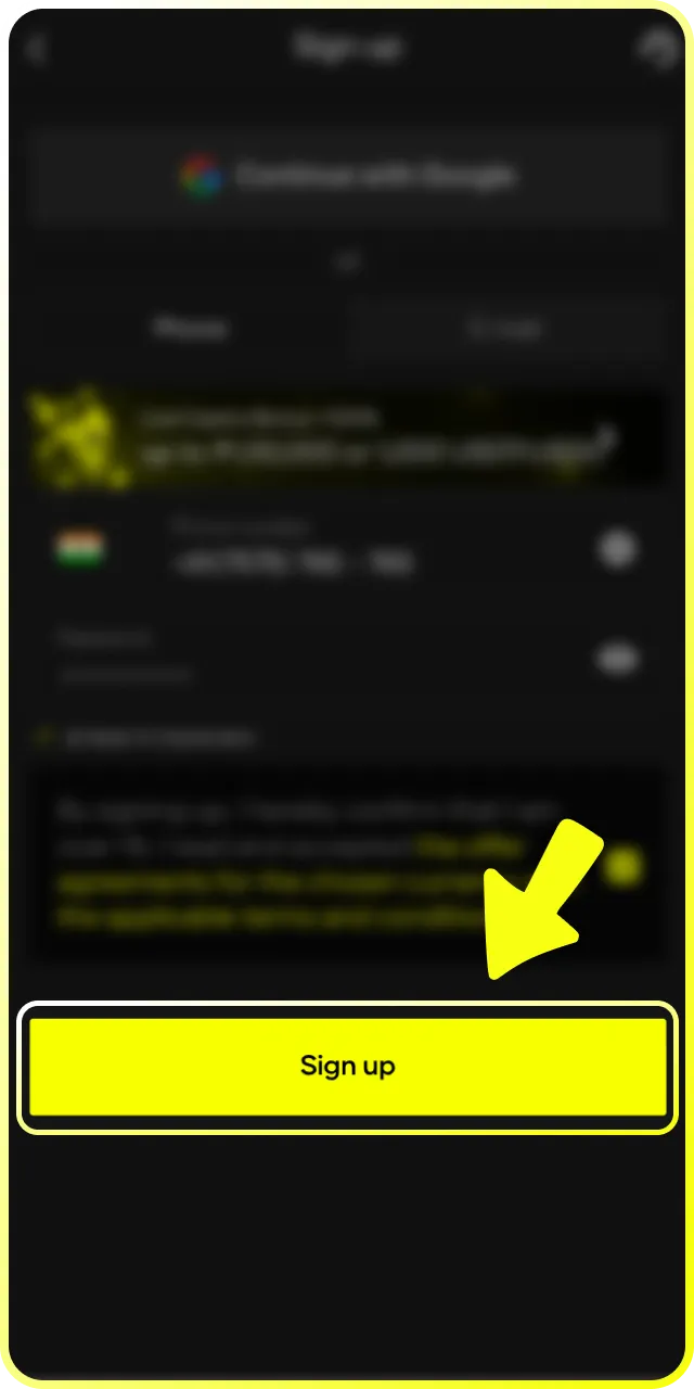 Confirm your details to complete the registration process and start betting at Parimatch.