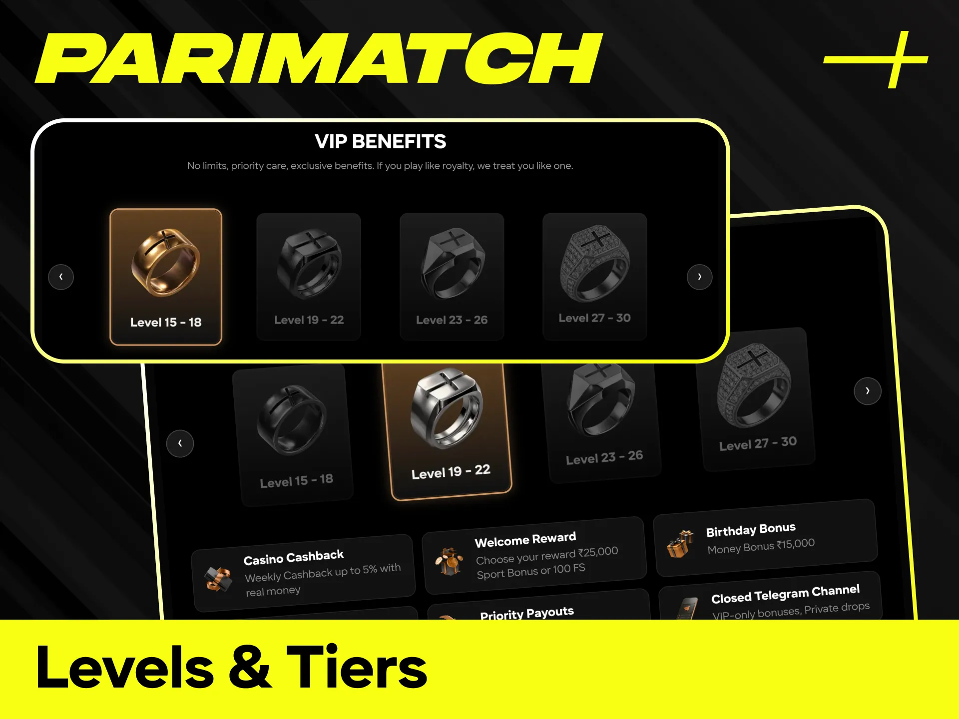 Progress through the Parimatch VIP Club tiers to unlock superior gaming statuses.