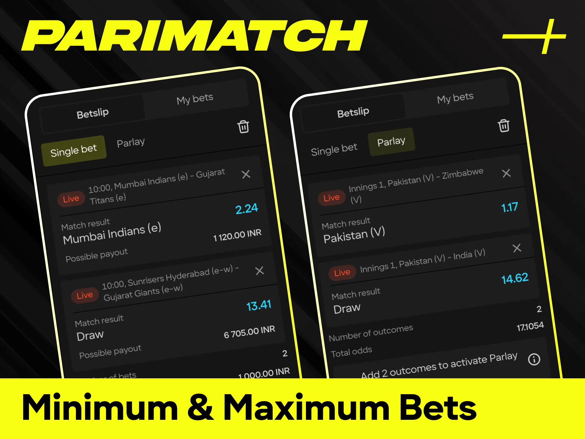 Check the minimum and maximum bets for Virtual Sports at Parimatch.