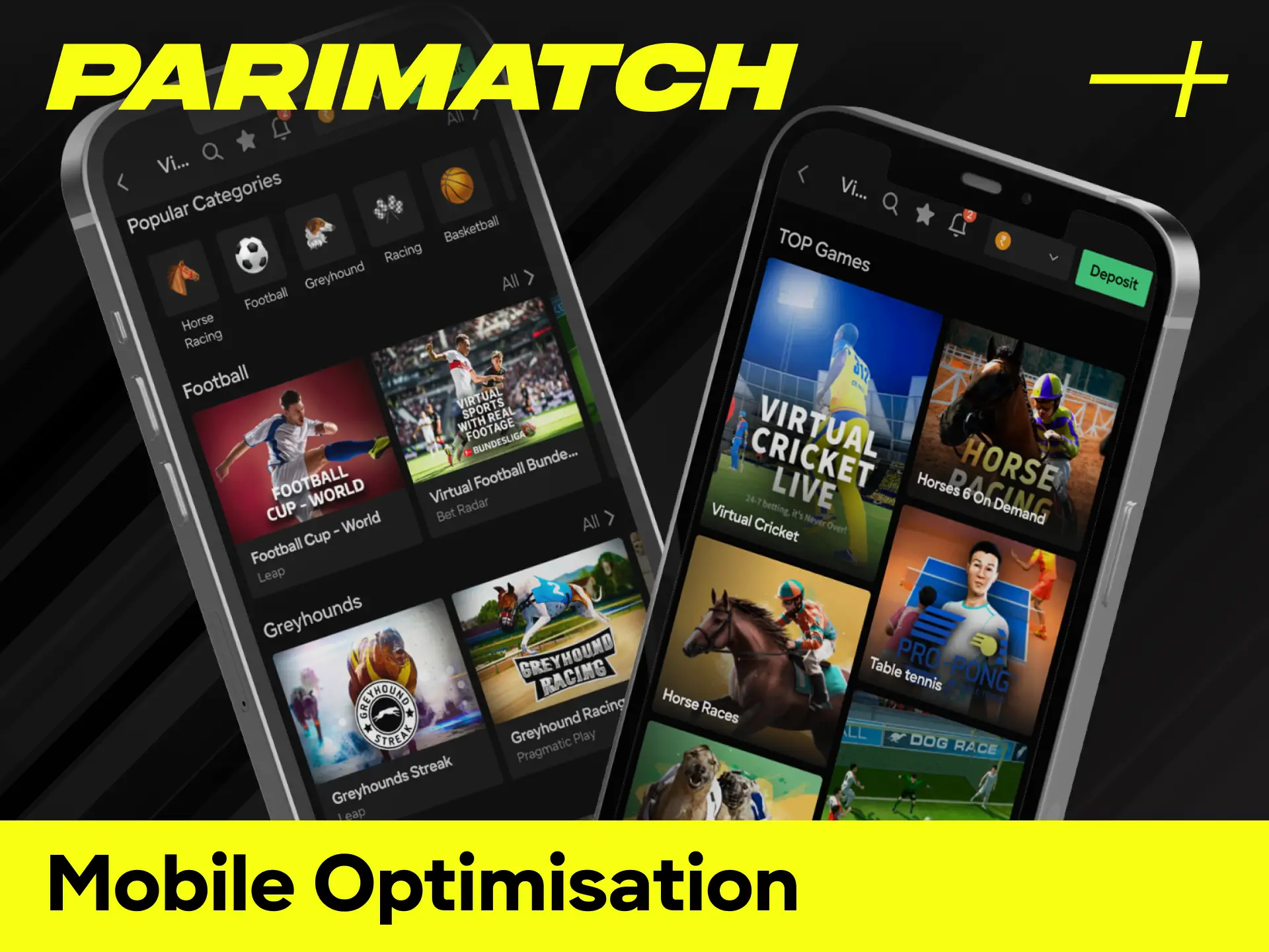 Use the mobile optimisation features for Virtual Sports at Parimatch.